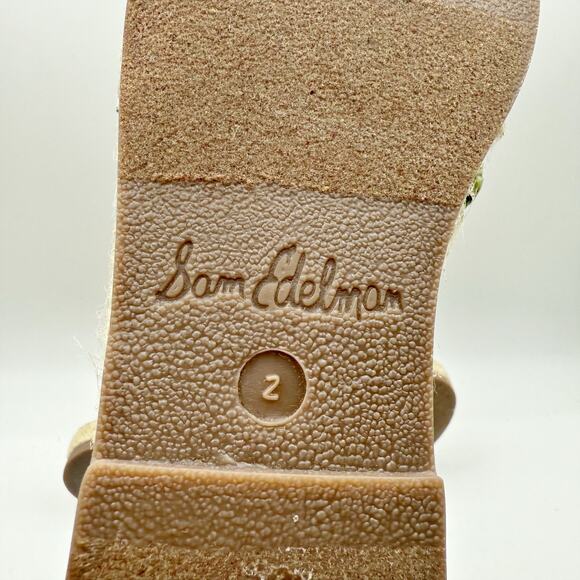 Sam Edelman Kids Kayden Slingback Sandal US 2 M Beige Multicolor Leather NIB - Picture 12 of 12